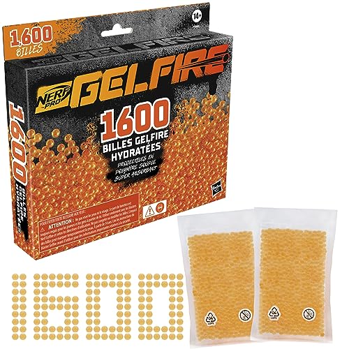 Nerf Pro Gelfire, Nachfüllpack, 1600 Gelfire-Kugeln, mit Feuchtigkeit versorgt, kompatibel mit Nerf Pro Gelfire Blasters von NERF