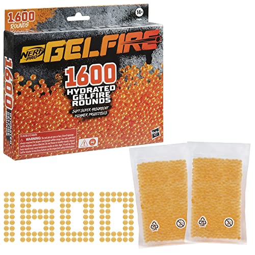 Nerf Pro Gelfire Runde Nachfüllpackung, 1600 hydratisierte Gelfire-Runden, Verwendung mit Nerf Pro Gelfire Blastern von NERF