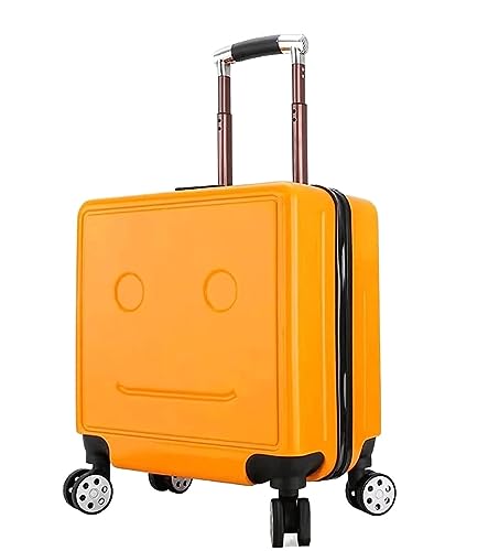 NESPIQ Handgepäck Koffer 18-Zoll-Gepäck, Verstellbarer Trolley-Koffer Für Reisen, Geschäftsreisen, Einsteigen, Zahlenschloss Großer Koffer (Color : Yellow, Size : 18in) von NESPIQ