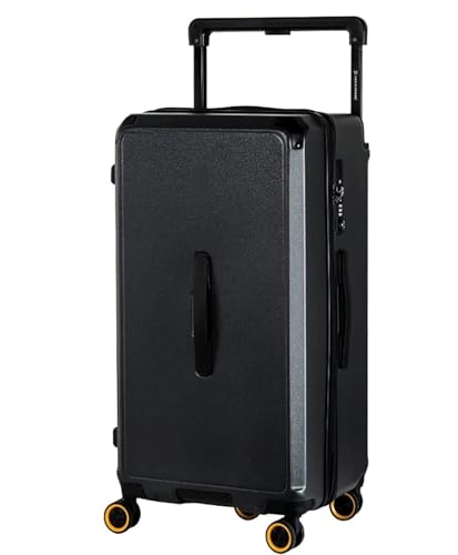 NESPIQ Handgepäck Koffer Breiter Trolley Mit Großem Fassungsvermögen, Dickes Passwort, Hartschalengepäck, Stoßfest, Langlebig Großer Koffer (Color : Black, Size : 30 inch) von NESPIQ