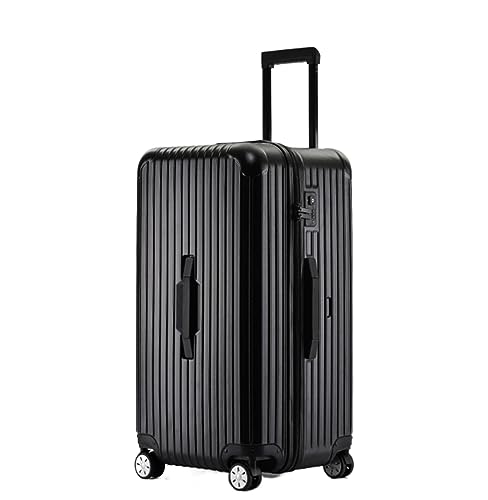 NESPIQ Handgepäck Koffer Gepäck Mit TSA-Schloss, PC + ABS-Koffer, Gepäckkoffer Mit Spinner-Rädern, Leicht Großer Koffer (Color : Black, Size : 24 inch) von NESPIQ