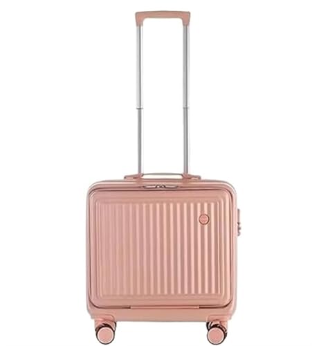 NESPIQ Handgepäck Koffer Kleine Handgepäck-Frontabdeckung, Vollständig Geöffneter Koffer, Aufgegebenes Gepäck Großer Koffer (Color : Rosa, Size : 20inch) von NESPIQ