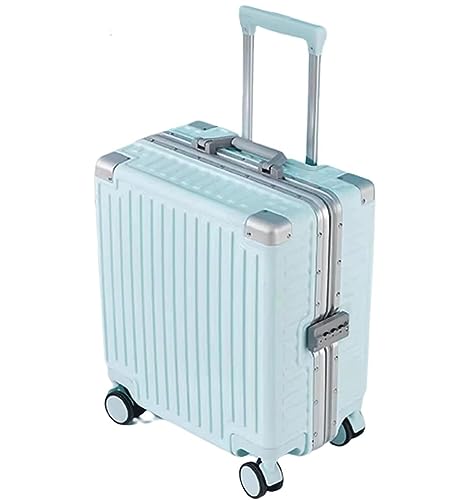NESPIQ Handgepäck Koffer Koffer Mit Rollen, Großes Fassungsvermögen, Handgepäck, Abnehmbare Trennwand Großer Koffer (Color : Blue, Size : 18in) von NESPIQ