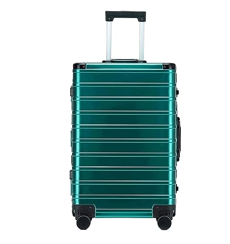 NESPIQ Handgepäck Koffer Koffer Mit Rollen, Handgepäck Aus Aluminium-Magnesium-Legierung, Koffer Mit Großem Fassungsvermögen Großer Koffer (Color : Grün, Size : 20inch) von NESPIQ