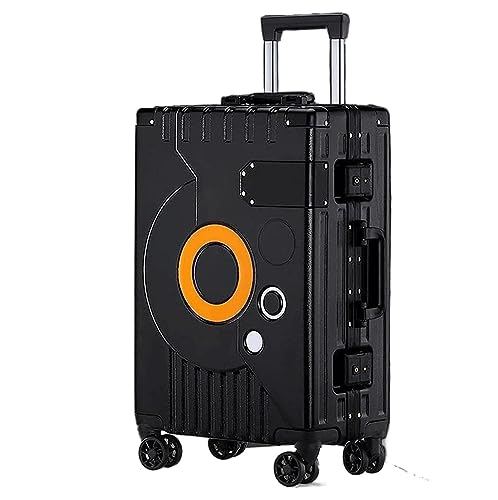 NESPIQ Handgepäck Koffer Leichter Koffer Mit TSA-Schloss, Universalrädern, Aluminiumrahmen, Handgepäck Großer Koffer (Color : Black, Size : 24 inch) von NESPIQ