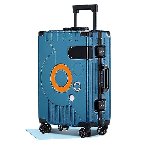 NESPIQ Handgepäck Koffer Leichter Koffer Mit TSA-Schloss, Universalrädern, Aluminiumrahmen, Handgepäck Großer Koffer (Color : Blue, Size : 24 inch) von NESPIQ