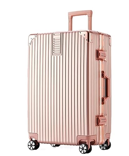NESPIQ Handgepäck Koffer Leichtes Gepäck, Spinner-Doppelrad-PC+ABS-Hartschalenkoffer Für Die Reise Großer Koffer (Color : Rosa, Size : 24inch) von NESPIQ