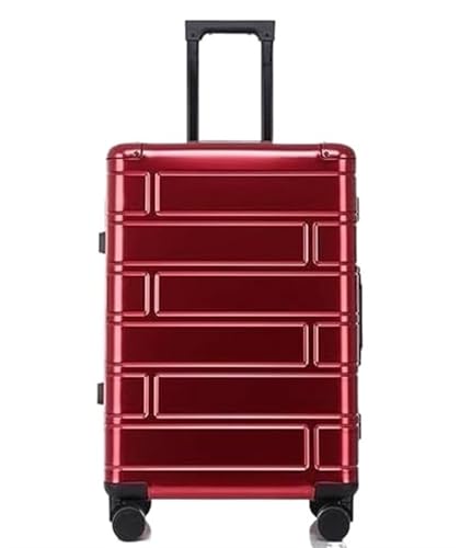 NESPIQ Handgepäck Koffer Reisekoffer Hartschalen-Handgepäck Mit Geräuschlosen Flugzeug-Spinnerrädern Großer Koffer (Color : Rood, Size : 24inch) von NESPIQ