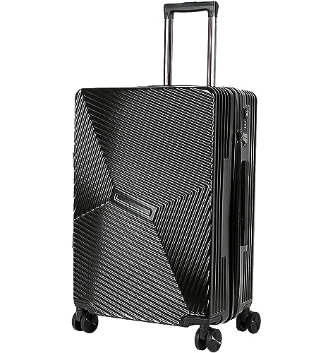 NESPIQ Handgepäck Koffer Tragbares Gepäck Mit Spinnerrädern, Handgepäck, Sturzfester Koffer Mit TSA-Verschluss Großer Koffer (Color : Black, Size : 20 in) von NESPIQ