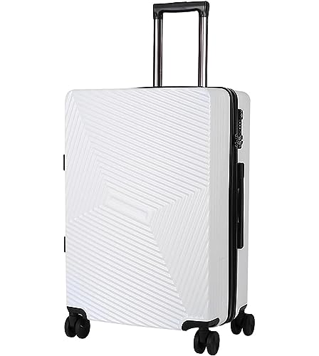 NESPIQ Handgepäck Koffer Tragbares Gepäck Mit Spinnerrädern, Handgepäck, Sturzfester Koffer Mit TSA-Verschluss Großer Koffer (Color : White, Size : 24 in) von NESPIQ