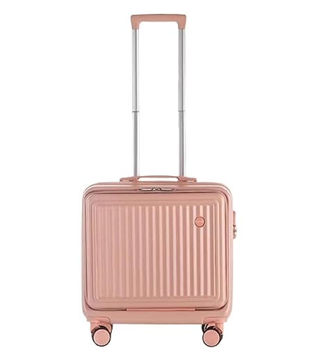 NESPIQ Handgepäck Koffer Universelle kleine Handgepäck-Frontabdeckung, vollständig geöffneter Koffer, Zahlenschloss-Gepäck Großer Koffer (Color : Rosa, Size : 20inch) von NESPIQ