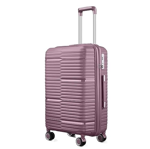 NESPIQ Handgepäck Koffer Unzerstörbares, Erweiterbares Hartschalen-Spinnergepäck Mit TSA-Schloss 20/24/28 Zoll Großer Koffer (Color : Purple, Size : 28in) von NESPIQ