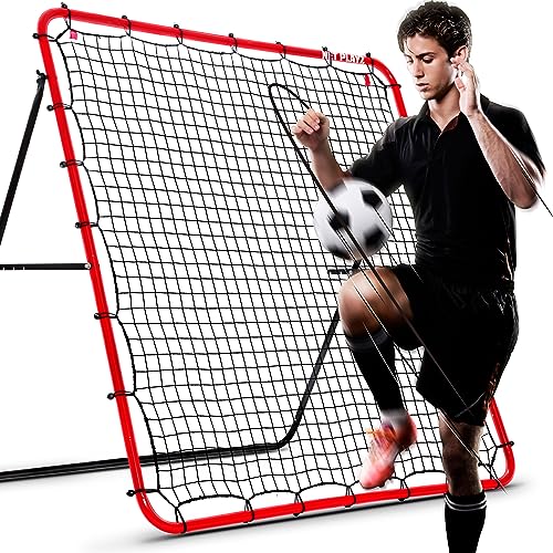 NET PLAYZ Rebounder für Fußball - Rebound Netz | Prellwand | Hilfsmittel und Ausrüstung für das Geschicklichkeitstraining für Kinder, Teenager und alle Altersgruppen – Kick-Back/tragbar (150 x 150 cm) von NET PLAYZ