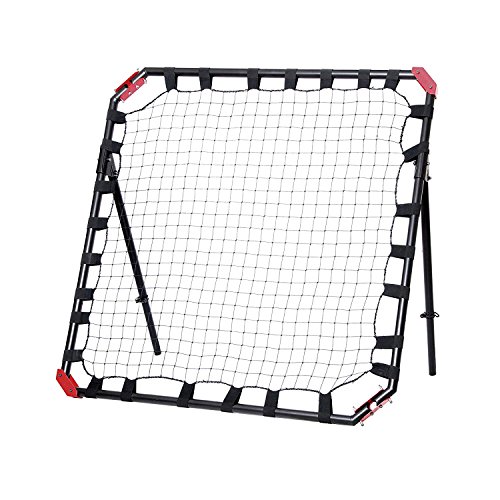 NET Playz - Fußball Kickback Rebounder Tor Stahl Rückprallwand Einstellbar mobil Faltbar für Indoor und Outdoor im Garten 120x120 cm von NET PLAYZ