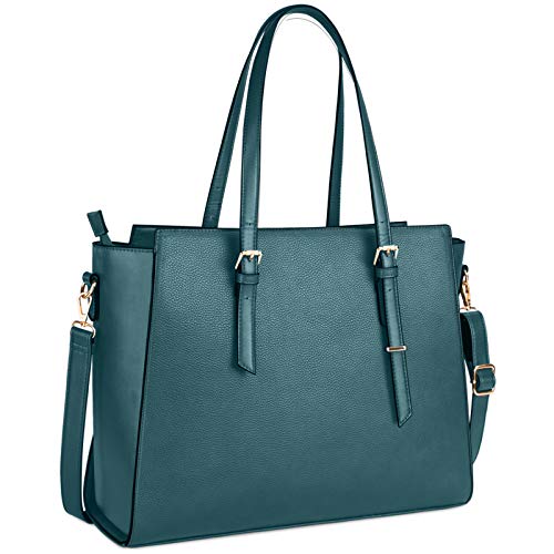 Handtasche Damen Shopper Damen Große Grün Gross Laptop Tasche 15.6 Zoll Elegant Leder Umhängetasche für Büro Arbeit Schule von NEWHEY