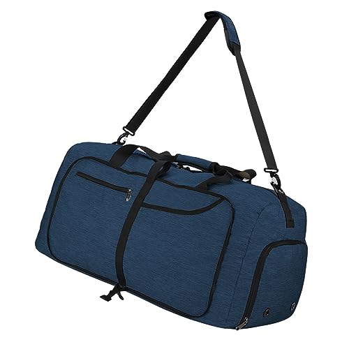 NEWHEY Reisetasche Groß 65L Faltbare Reisetaschen Leichte Sporttasche für männer mit Schuhfach für Weekender Herren Damen Duffel Taschen Blau von NEWHEY