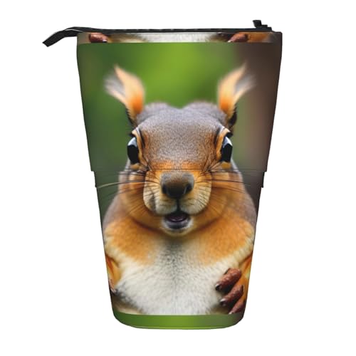 NEZIH Eichhörnchen Lustiges Tierdruck Teleskop-Federmäppchen Multifunktionale Schreibwaren Kosmetik Aufbewahrungstasche Büro Geschenk von NEZIH
