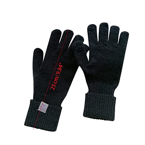 NGCG Winter-Fahrradhandschuhe für Touchscreens, gestrickt, elastische Manschette, Handschuhe für Herren und Damen, Winter, warm, gehäkelt von NGCG