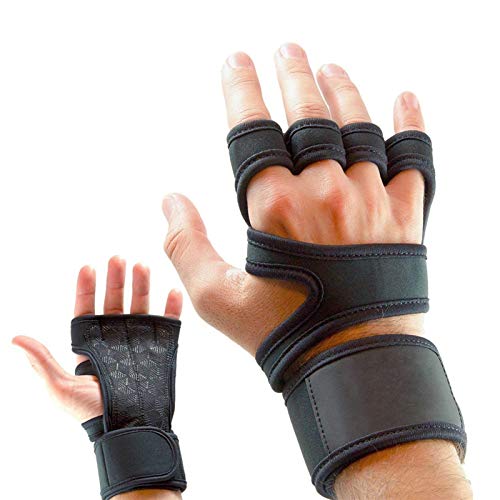 NGHSDO Fitness Handschuhe Fitnesshandschuhe Hand Palm Protector mit Handgelenk Wrap Support Workout Bodybuilding Power Gewichtheben Trainingshandschuhe (Size : L) von NGHSDO