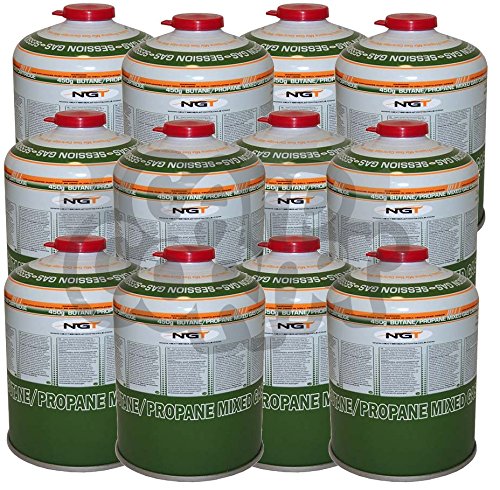 12 x Gas 450 g Kanister von Butan Gaskartuschen Ideal für Camping Angeln und Wandern von NGT