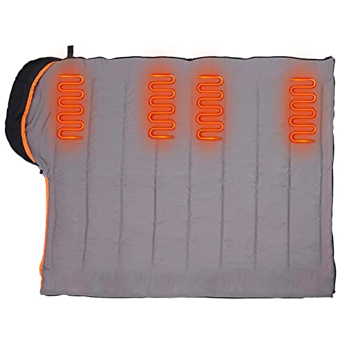 NICERAM Heizschlafsack | Leichter Schlafsack, beheizt mit Akku für den Außenbereich - Umschlagstil für Typ-c/USB-Kompakttasche, elektrisch beheizter Schlafsack für Erwachsene von NICERAM