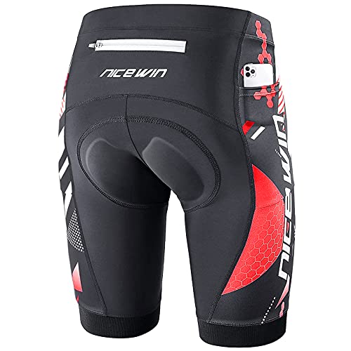 NICEWIN Radlerhose Herren mit Sitzpolster 4D Gepolsterte Fahrradhose kurz Atmungsaktive schnelltrocknende stoßfeste Herren Fahrrad Hosen Radhose von NICEWIN