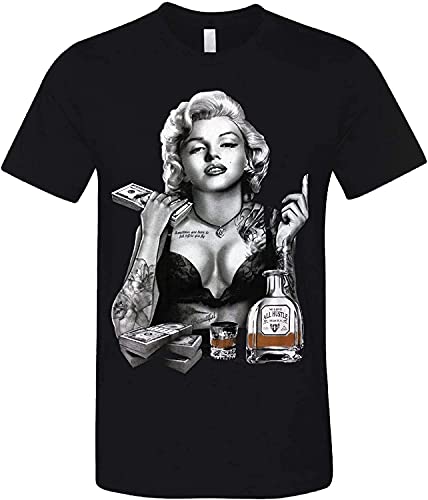 NICHIYOBI Marilyn Monroe T-Shirt Unisex 3D Druck Sommer Rundhalsausschnitt Männer Sport Freizeit Kurzarm Fitness Outdoor T-Shirt Kinder-T-Shirts (1,L) von NICHIYOBI