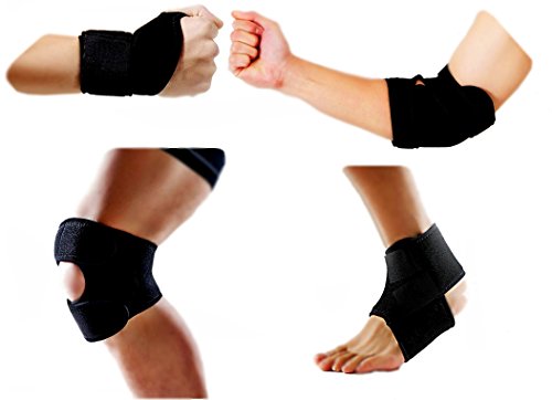 4pcs Set (ST8): 1 Thumb Assisted Wrist Strap, 1 Elbow Brace Strap, 1 Lightweight Knee Brace Strap, and 1 Ankle Strap for Fitness, Sports, and Weight Lifting von NICKSTON