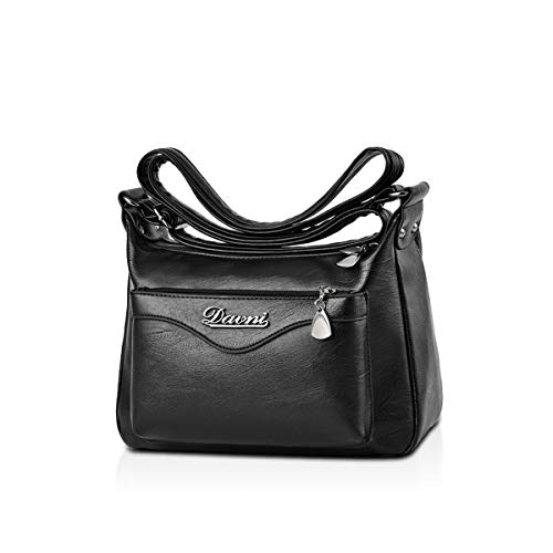 NICOLE & DORIS Damen Handtasche Schultertasche Casual Multifunktionale Umhängetaschen Groß für Arbeit Schule Shopper Lässige Schwarz von NICOLE & DORIS