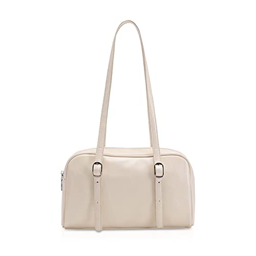 NICOLE & DORIS Damen Handtaschen Kleine Schultertaschen für Damen Modern Umhängetaschen Crossbody Bag PU Leder Frauen Tasche mit Verstellbar Schultergurt Beige von NICOLE & DORIS