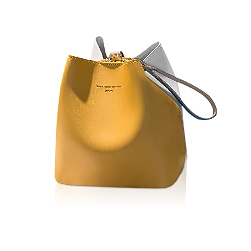 NICOLE & DORIS Frauen Tasche Mittelgroße Umhängetasche Designer Schultertaschen Weiche Ledertasche Handtasche Damen Shopper Beuteltasche Gelb von NICOLE & DORIS