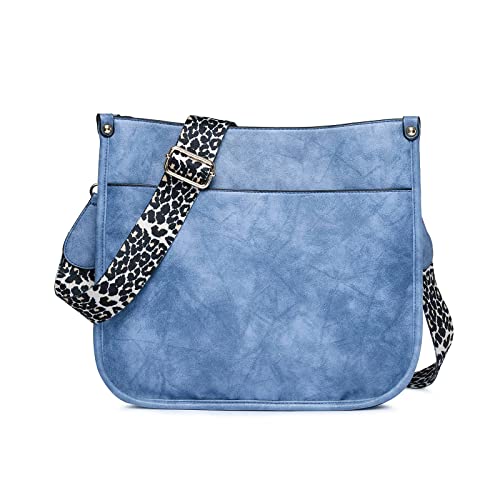 NICOLE & DORIS Frauen Umhängetasche Damen Handtasche Schultertasche Leder PU Satchel Tasche Multi-Pocket Crossbody Bag Damen Messenger Bag Shopper Tragetasche Blau von NICOLE & DORIS