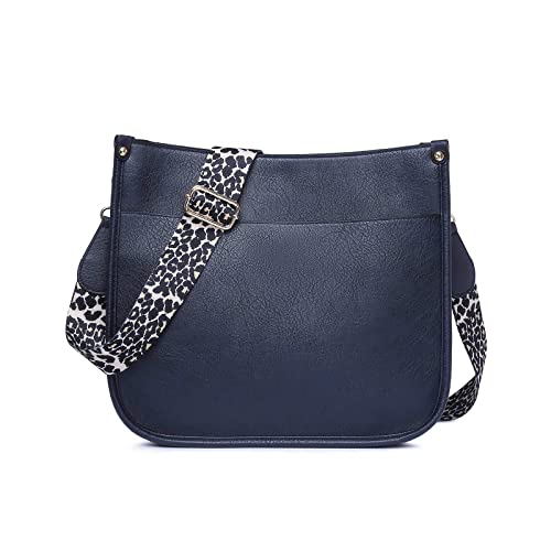 NICOLE & DORIS Frauen Umhängetasche Damen Handtasche Schultertasche Leder PU Satchel Tasche Multi-Pocket Crossbody Bag Damen Messenger Bag Shopper Tragetasche Dunkelblau von NICOLE & DORIS