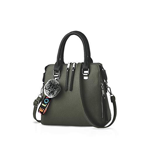 NICOLE & DORIS Mode Handtaschen Damen Taschen Elegant Shopper Tote Leder Schultertasche Frauen Umhängetasche Klassisch Henkeltasche für Büro Täglich Gebrauch Grün von NICOLE & DORIS