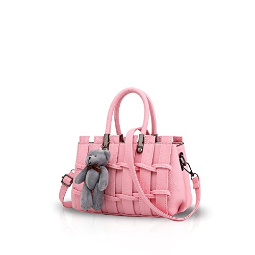 Neue Mädchen/Frauen süße Mode-Handtasche Messenger Bag Umhängetasche Schulter-Geldbeutel Tote Hell-Pink Nicole & Doris von NICOLE & DORIS