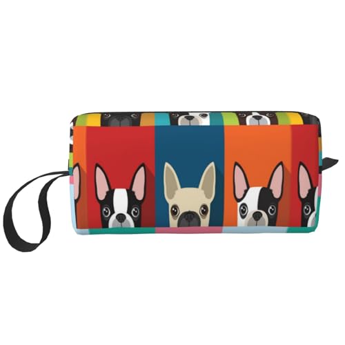 Boston Terrier-Hund, Make-up-Tasche, Kosmetiktasche, tragbare Reise-Kulturtasche, Make-up-Tasche, Organizer von NIHAPUDW