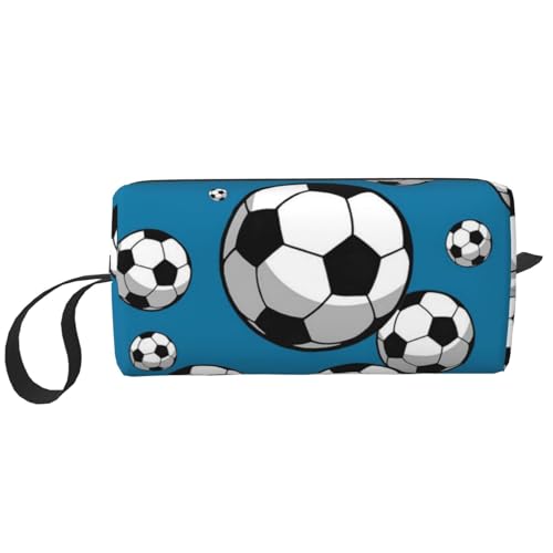 Fußball Fußball, Make-up-Tasche, Kosmetiktasche, tragbare Reise-Kulturtasche, Make-up-Tasche, Organizer von NIHAPUDW