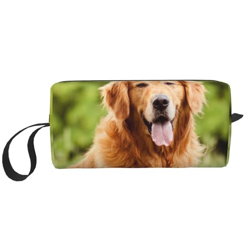 Golden Retriever-Hund, Make-up-Tasche, Kosmetiktasche, tragbare Reise-Kulturtasche, Make-up-Tasche, Organizer von NIHAPUDW