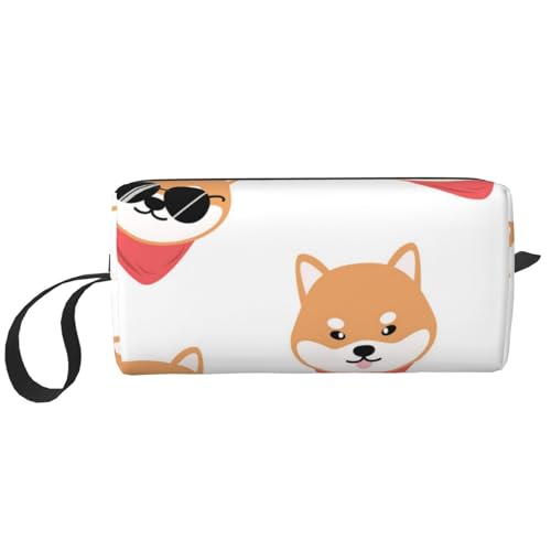 Hübscher Shiba Inu Hund, Make-up-Tasche, Kosmetiktasche, tragbare Reise-Kulturtasche, Make-up-Tasche, Organizer von NIHAPUDW