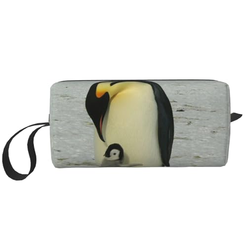 Mutter-Pinguin und Baby-Pinguin, Make-up-Tasche, Kosmetiktasche, tragbare Reise-Kulturtasche, Make-up-Tasche, Organizer von NIHAPUDW