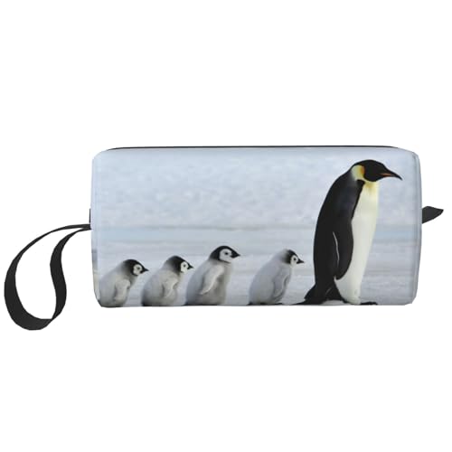 Pinguinfamilie, Make-up-Tasche, Kosmetiktasche, tragbare Reise-Kulturtasche, Make-up-Tasche, Organizer von NIHAPUDW