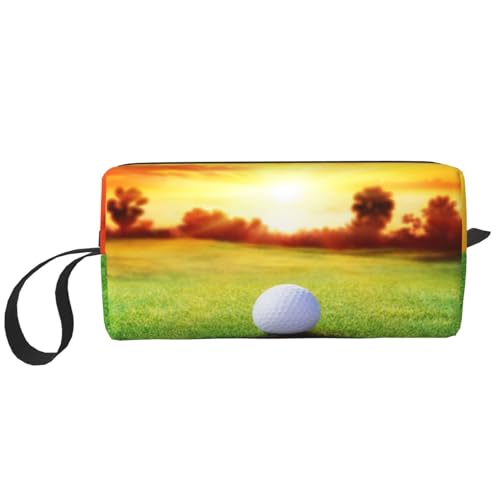 Sport Golfball Sonnenuntergang Baum, Make-up-Tasche, Kosmetiktasche, tragbare Reise-Kulturtasche, Make-up-Tasche, Organizer von NIHAPUDW