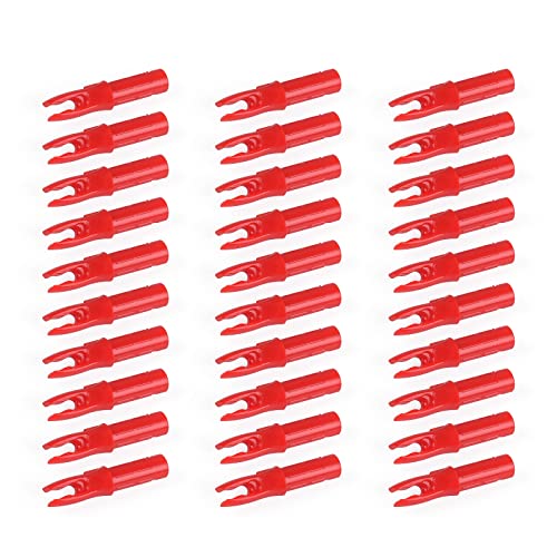 NIKA ARCHERY 30 Stück Pfeilnocken Ersatznocken für Bogenschießen, ID6,2 mm/0,244 Zoll, Einsätze aus Kunststoff, Ersatznocken für das Bogenschießen, Rot von NIKA ARCHERY