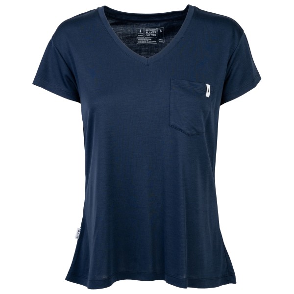 NIKIN - Women's Treeshirt Pocket V-Neck - T-Shirt Gr L blau von NIKIN