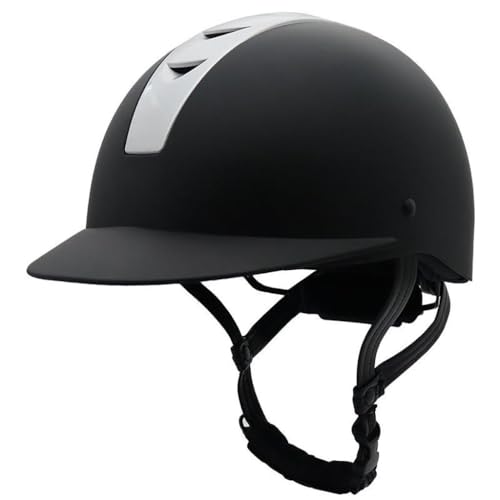 NIKSHI Reiterhelm, Reiten Helm Lightweight Comfy Reiten Hüte Atmungsaktive Reitenhelme Für Womnes, Mädchen, Kleinkinder, Silver Black-M(54-58cm) von NIKSHI