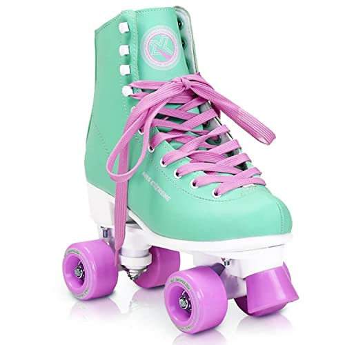 Nils Extreme Rollschuhe für Damen Mädchen und Kinder NQ8400S - Quad Roller aus Kunstleder – Disco Skates - Rollerskates 36 - Minze von Nils Extreme