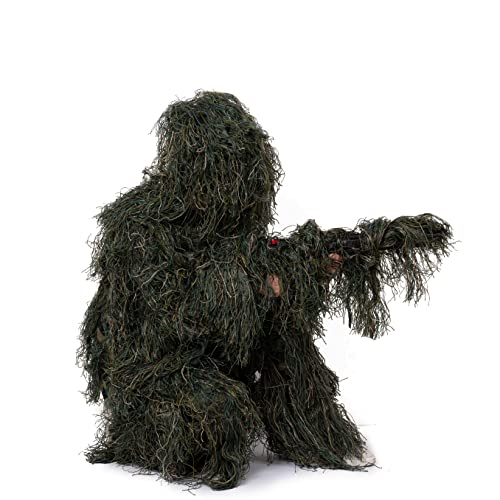 NINAT Ghillie Anzug Camo 3D Leafy Gear Dschungel Jagd Camouflage Kleidung (Woodland – Kleinformat) von NINAT