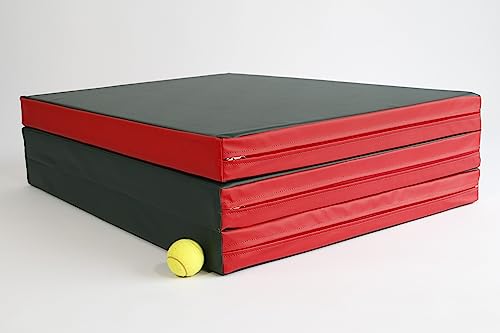 NIRO Klappbare Turnmatte 210 x 100 x 8 cm - faltbare Weichbodenmatte für Gymnastik, Fitness, Sport - Wasserdichte Trainingsmatte, Schutzmatte und Gästebett in einem (Grün/Rot) von NIRO
