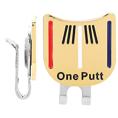 NIZUUONE Magnetischer Golfball-Marker-Hut-Clip, Metall-Golfer-Hut-Visier-Clip, Zubehör-Magnet für Festen Halt und Einfaches Tragen (goldene Farbstreifen) von NIZUUONE