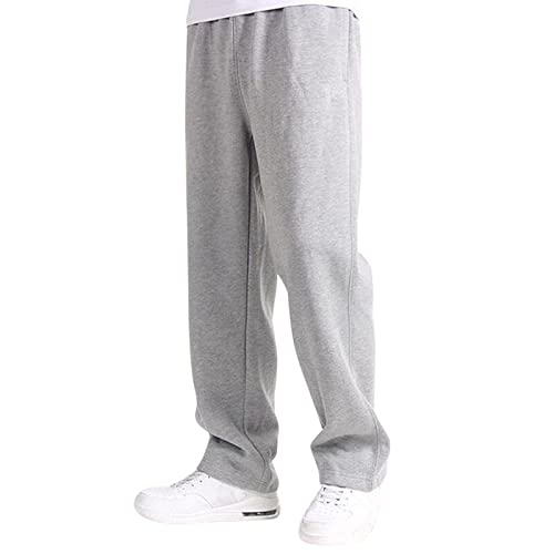 NKPUYT Jogginghose Herren Baggy Sporthose Relaxed-Fit Sweathose Aestethic Sweatpants Breites Bein Freizeithosen Elastische Taille Trainingshose Männer Laufhose mit Taschen Streetwear von NKPUYT